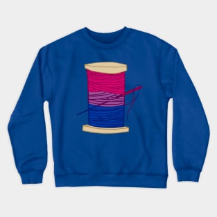 Thread Spool Pride of Bisexual Pride Flag in Ocean Wave Crewneck Sweatshirt